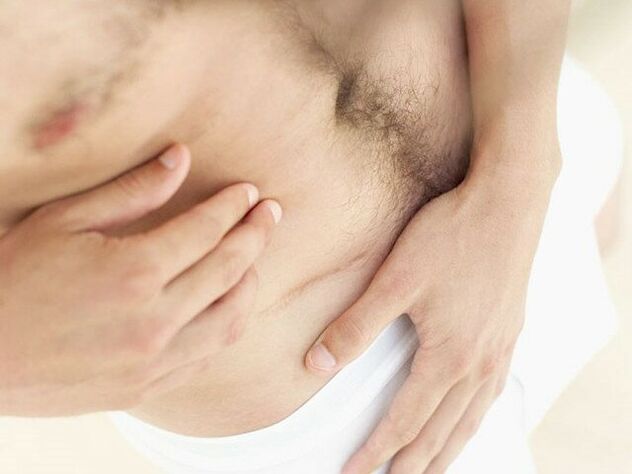 Lower abdominal pain due to chronic prostatitis